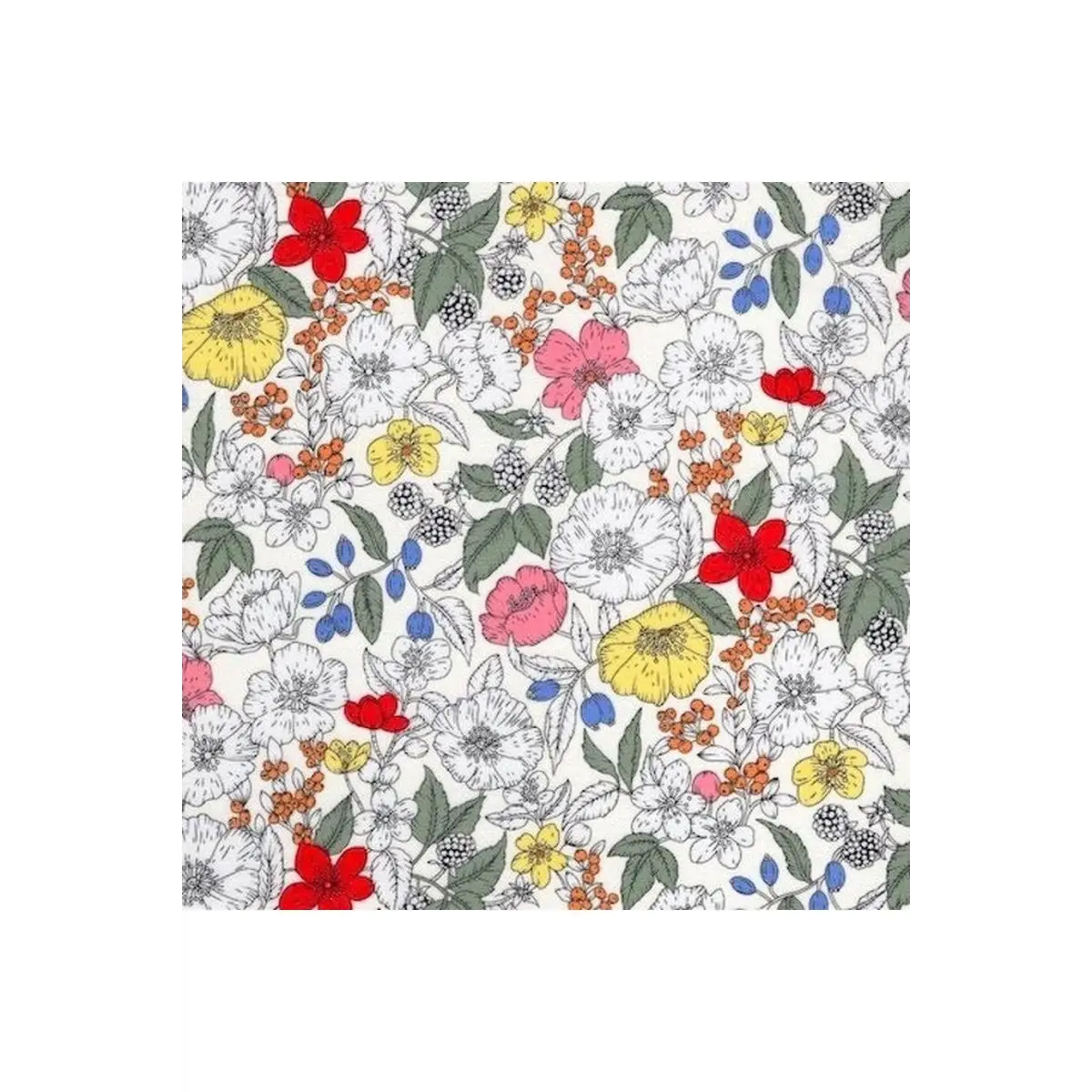 Coton Calicos Pink & Yellow Florals - 14-2000-0540
