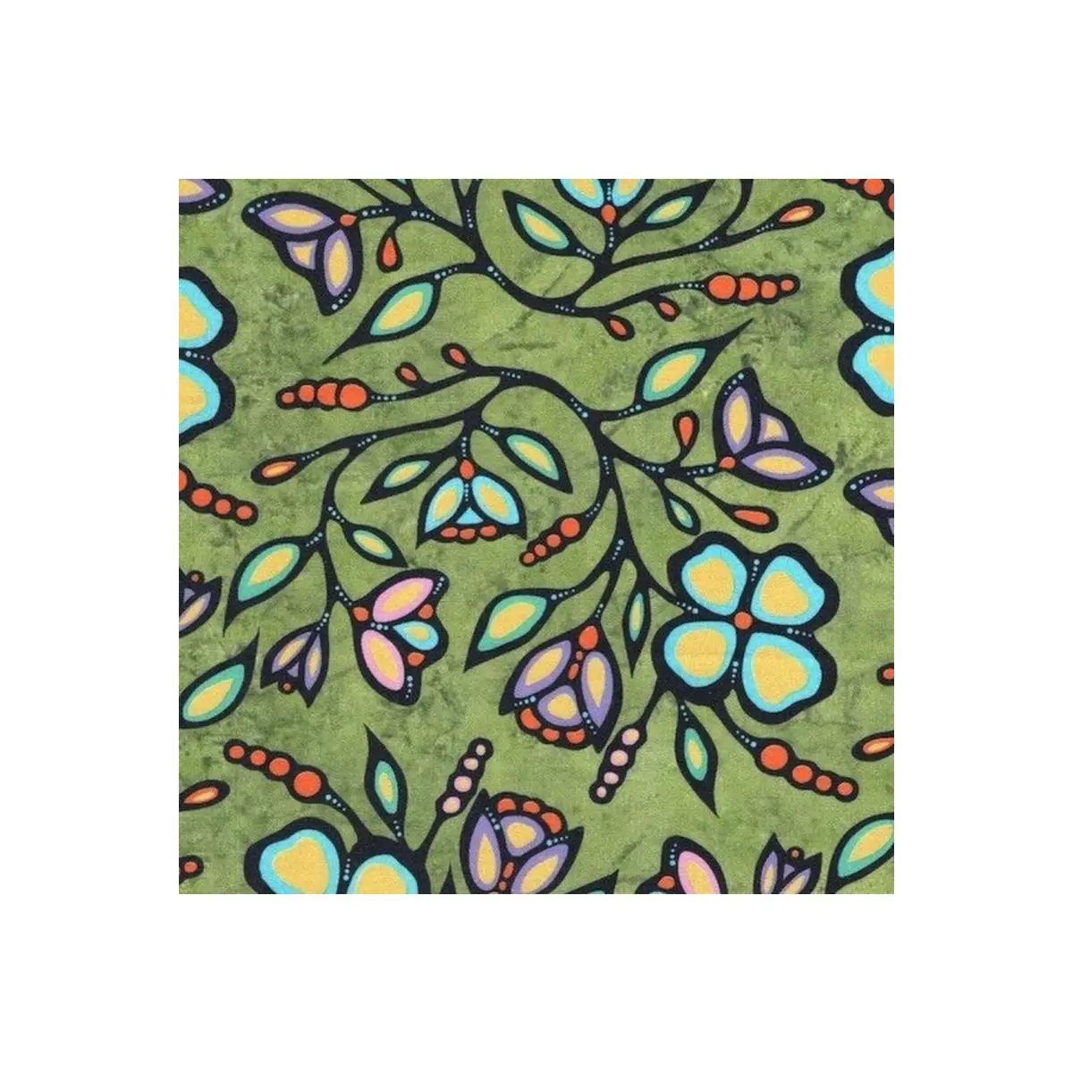 Ojibway Florals Green - JT-OF03-GREN