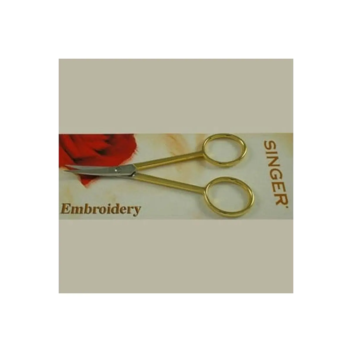 Singer 4 1/2" Gold Handle Find Curved Point Embroidery Scissors