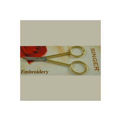 Singer 4 1/2" Gold Handle Find Curved Point Embroidery Scissors