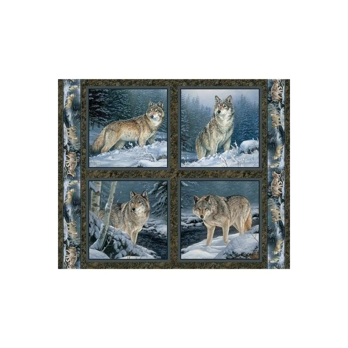 Contemplation Pillow Panel Wolves - 49480