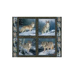 Contemplation Pillow Panel Wolves - 49480