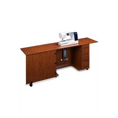 Sewing Machine Desk with 4 Drawers-920 Sunset Cherry