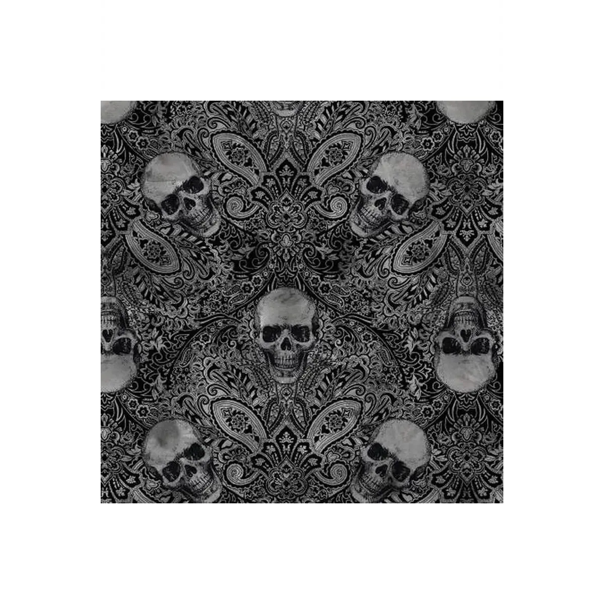 Black Skull Damask
