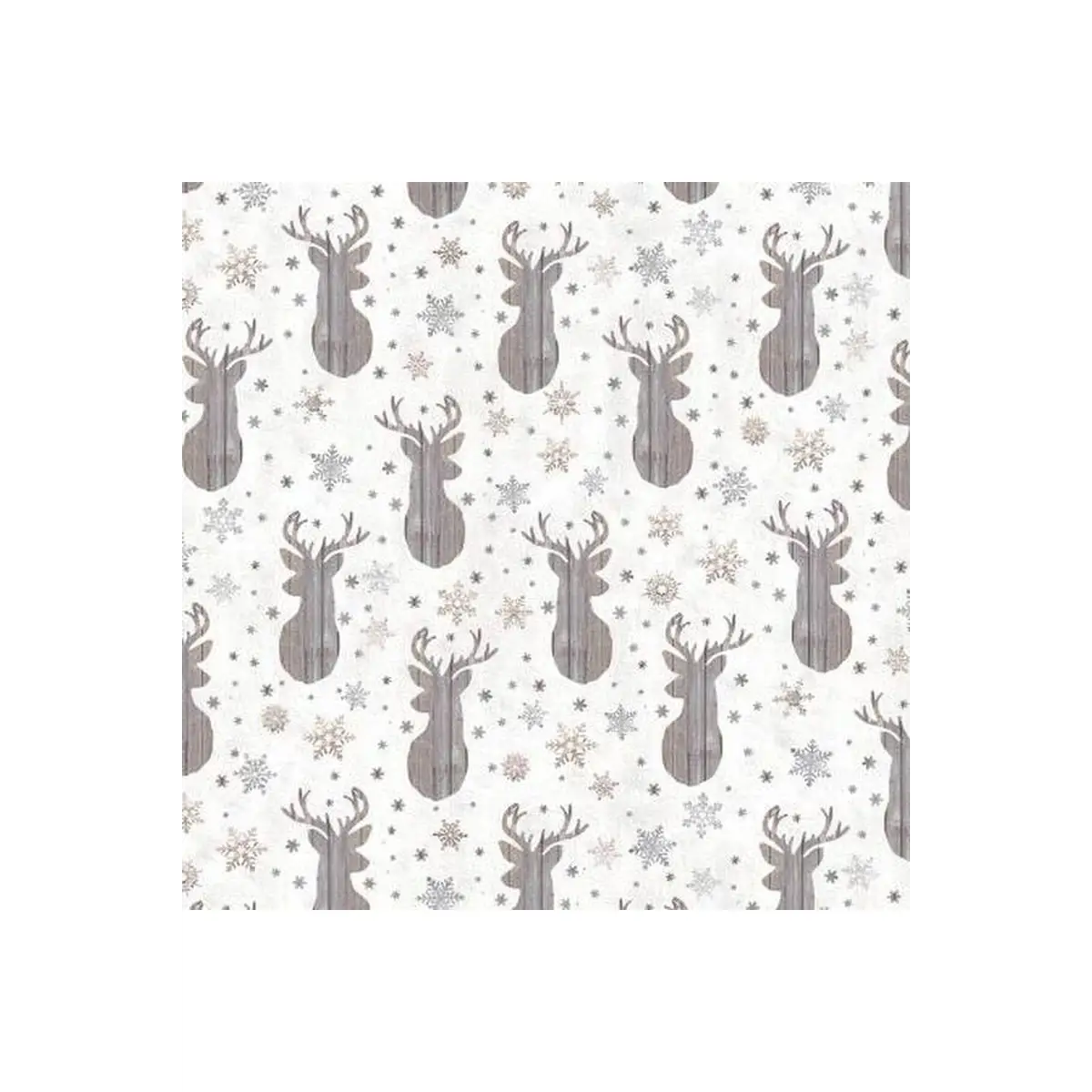 Cream Deer & Snowflakes