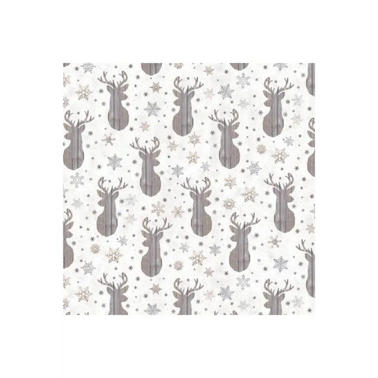 Cream Deer & Snowflakes