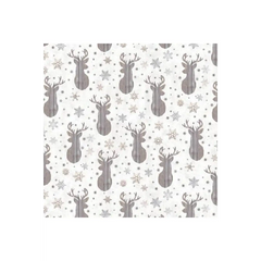 Cream Deer & Snowflakes
