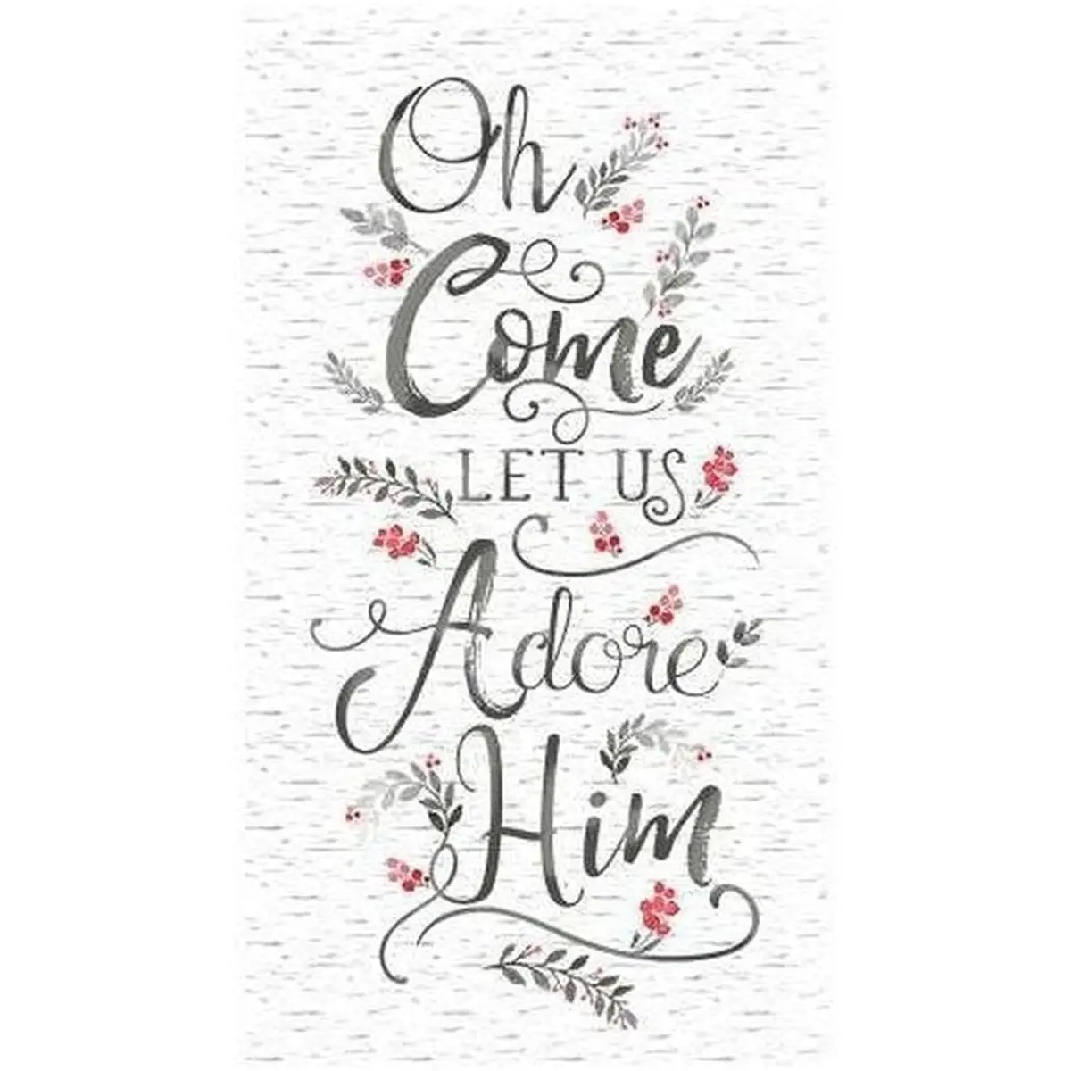 White Oh Come Let Us Adore Him Panel 24in Per Panel