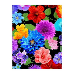 Fabric, Timeless Treasures Fabrics, Garden Bouquet, Variety of Vibrant Florals