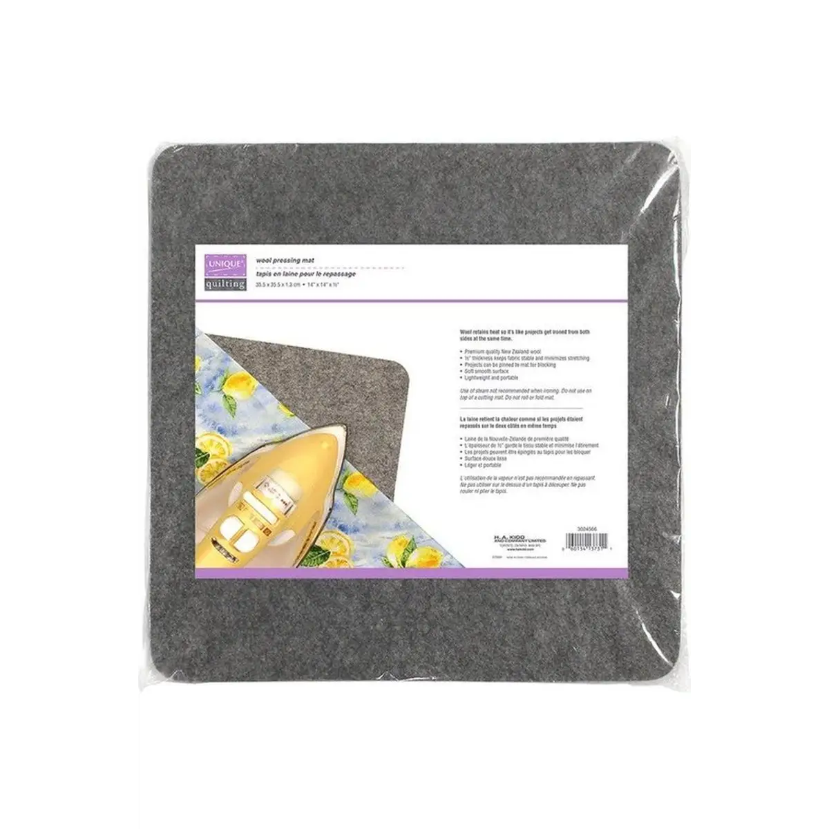 UNIQUE QUILTING Wool Pressing Mat - 14? x 14? - Grey