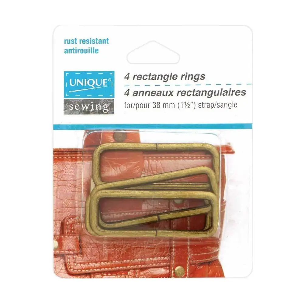 UNIQUE SEWING Rectangle Rings - 38mm 1 1/2" - 4 pcs.