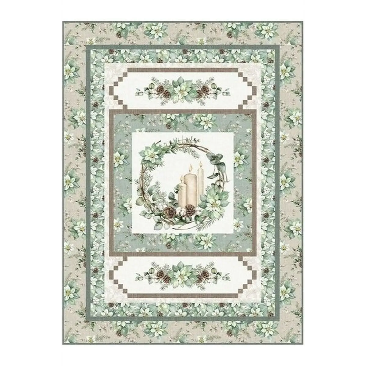 White Linen Christmas Centerfield Pattern - PTN3104