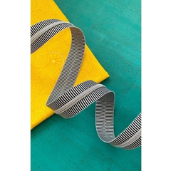 Black Stripe Zipper Tape with Nickel Teeth 3 Yards