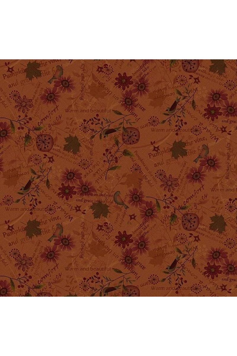 Fabric, Henry Glass & Co Fabrics, Blessings of Home Collection - Flowers, Leaves and Birds