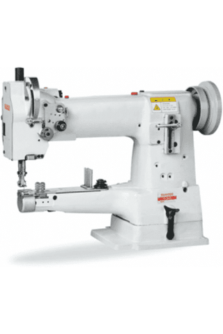Rugged PB-335B Single Needle Cylinder Bed Industrial Machine with Unison Feed Lockstitch Cpl w/Table & Servo Motor