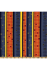 Fabric, Camelot Fabrics, Batman and Joker Collection - Joker's Back Polka Dot Stripe