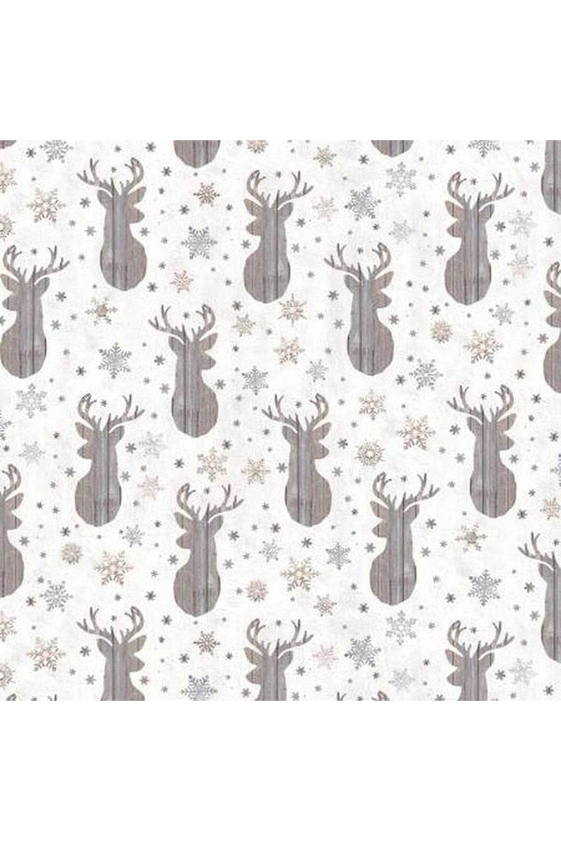 Cream Deer & Snowflakes