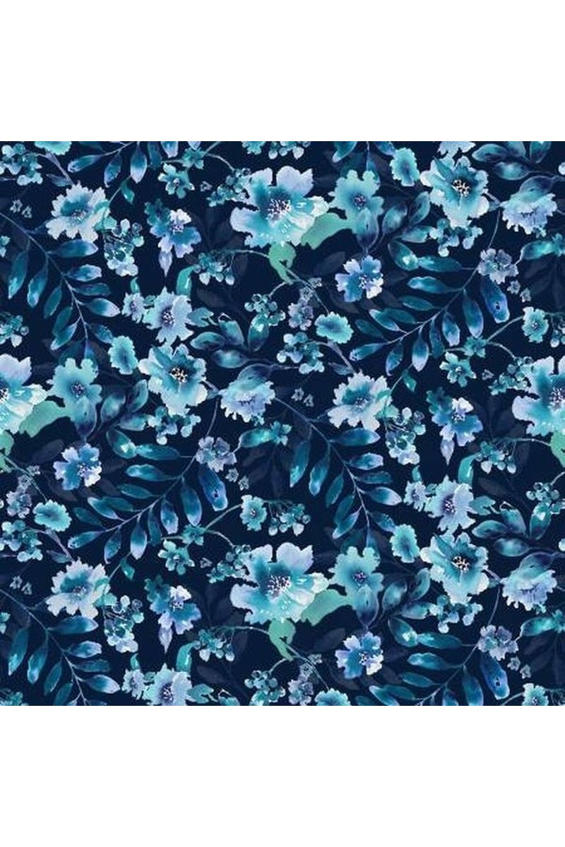Midnight Sapphire Watercolour Large Floral
