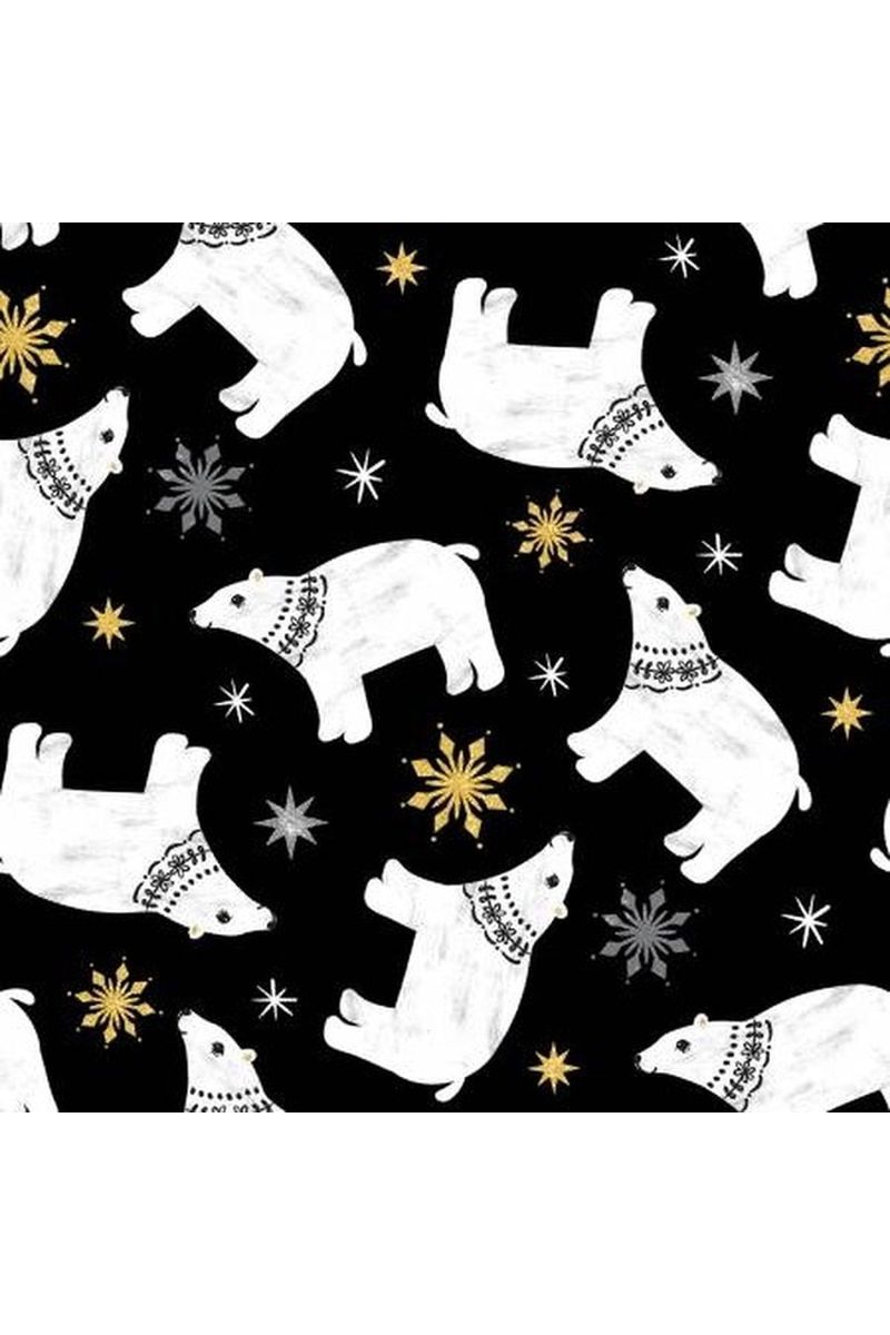 Peace on Earth Black Peac Polar Bear Glitter
