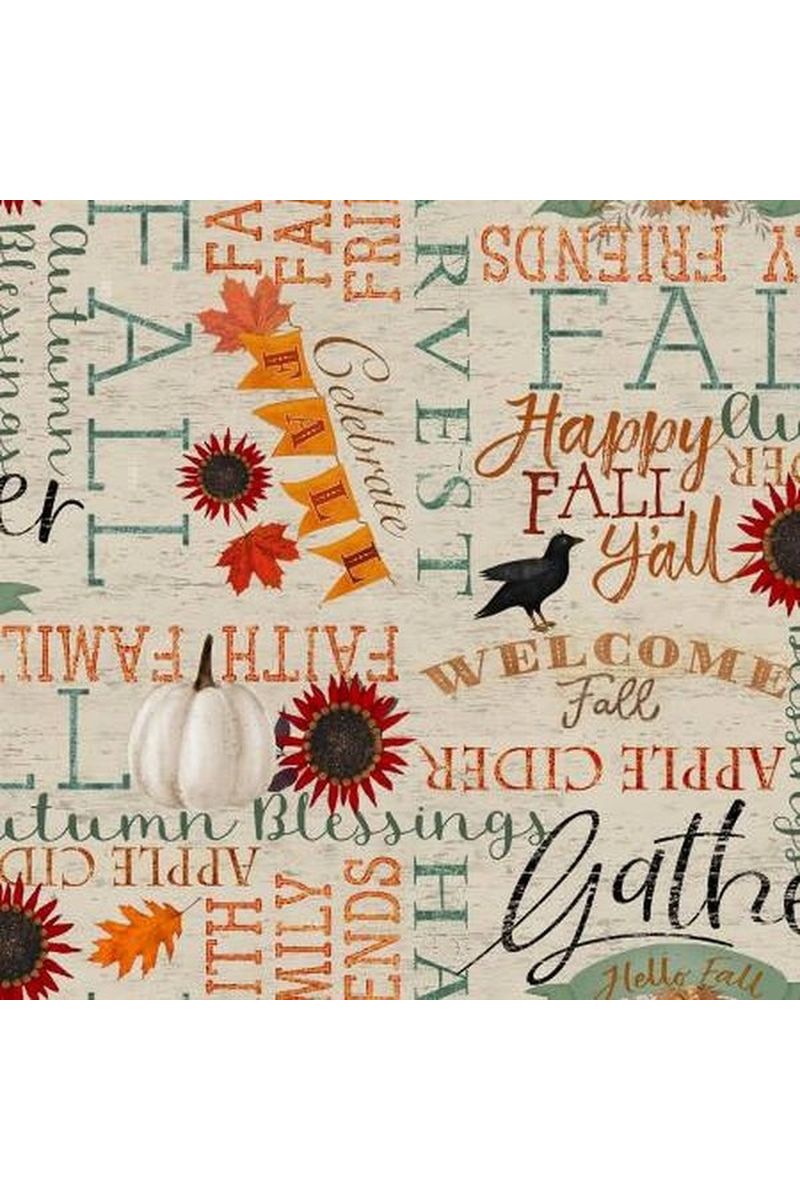 Happy Fall Beige Words