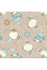 I Love Sn'Gnomies Beige Skiing Gnomes Flannel
