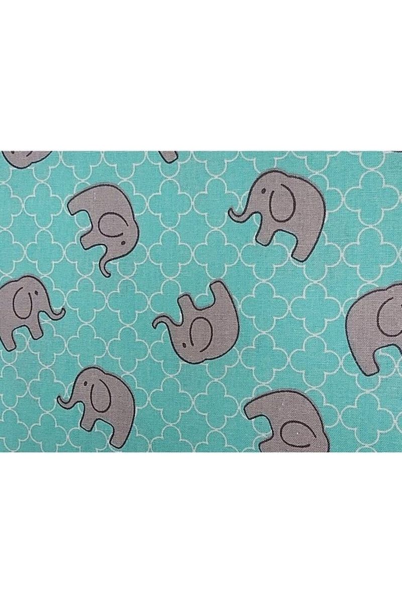 Fabric Creations Aqua Elephant 100% Cotton