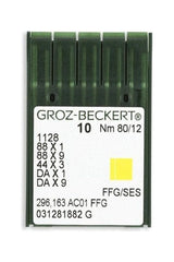 Groz-Beckert Light Ball Point Straight Stitch Industrial Machine Needles - 1128, 88x1, 88x9, 44x3, DAx1, DAx9 - 10/Pack