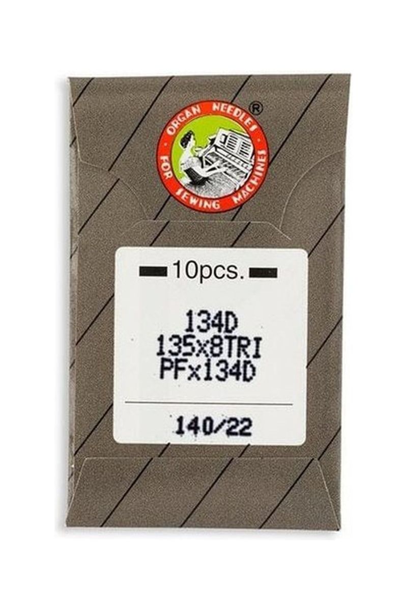 Organ Brand Industrial Machine Needles - System: 134D, 135x8TRI, PFx134D, SY1981 LEATHER - 10/Pack