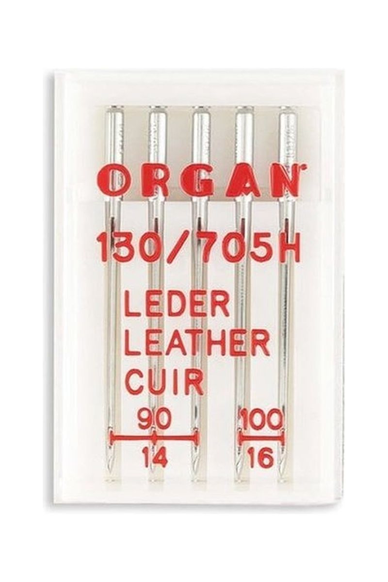 Organ Brand Domestic Needles - System: Leather 15x1, 130/705H - 5/Pack