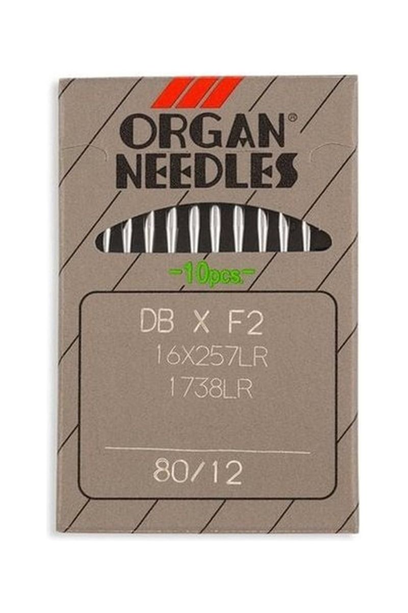 Organ Brand Industrial Machine Needles - System: DBxF2, 16x257LR, 1738LR - 10/Pack