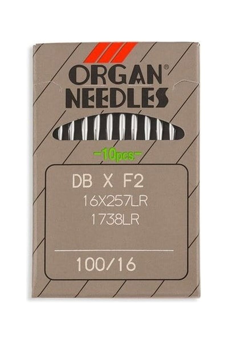 Organ Brand Industrial Machine Needles - System: DBxF2, 16x257LR, 1738LR - 10/Pack