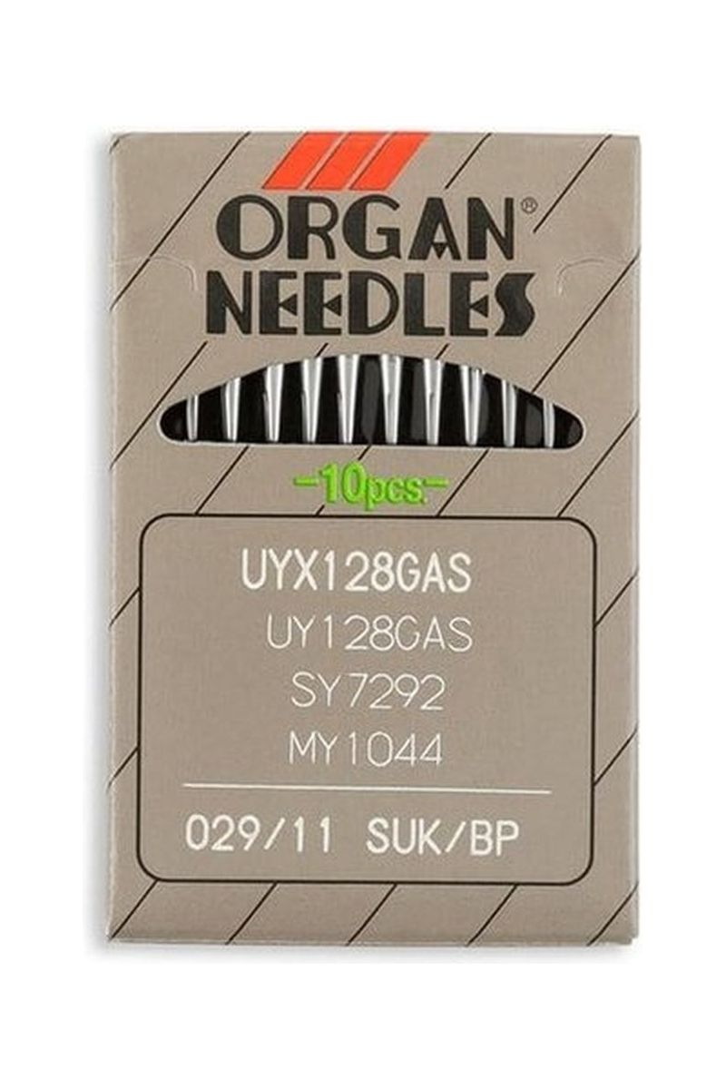 Organ Brand Industrial Machine Needles - System: UYx128GAS, UY128GAS, SY7292, MY1044 - 10/Pack
