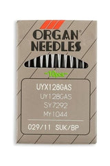 Organ Brand Industrial Machine Needles - System: UYx128GAS, UY128GAS, SY7292, MY1044 - 10/Pack