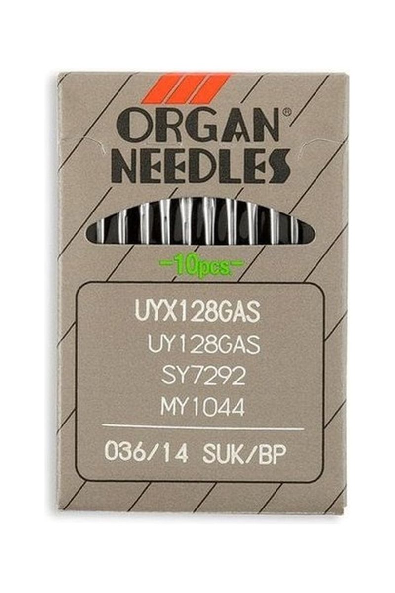 Organ Brand Industrial Machine Needles - System: UYx128GAS, UY128GAS, SY7292, MY1044 - 10/Pack