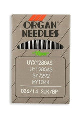 Organ Brand Industrial Machine Needles - System: UYx128GAS, UY128GAS, SY7292, MY1044 - 10/Pack