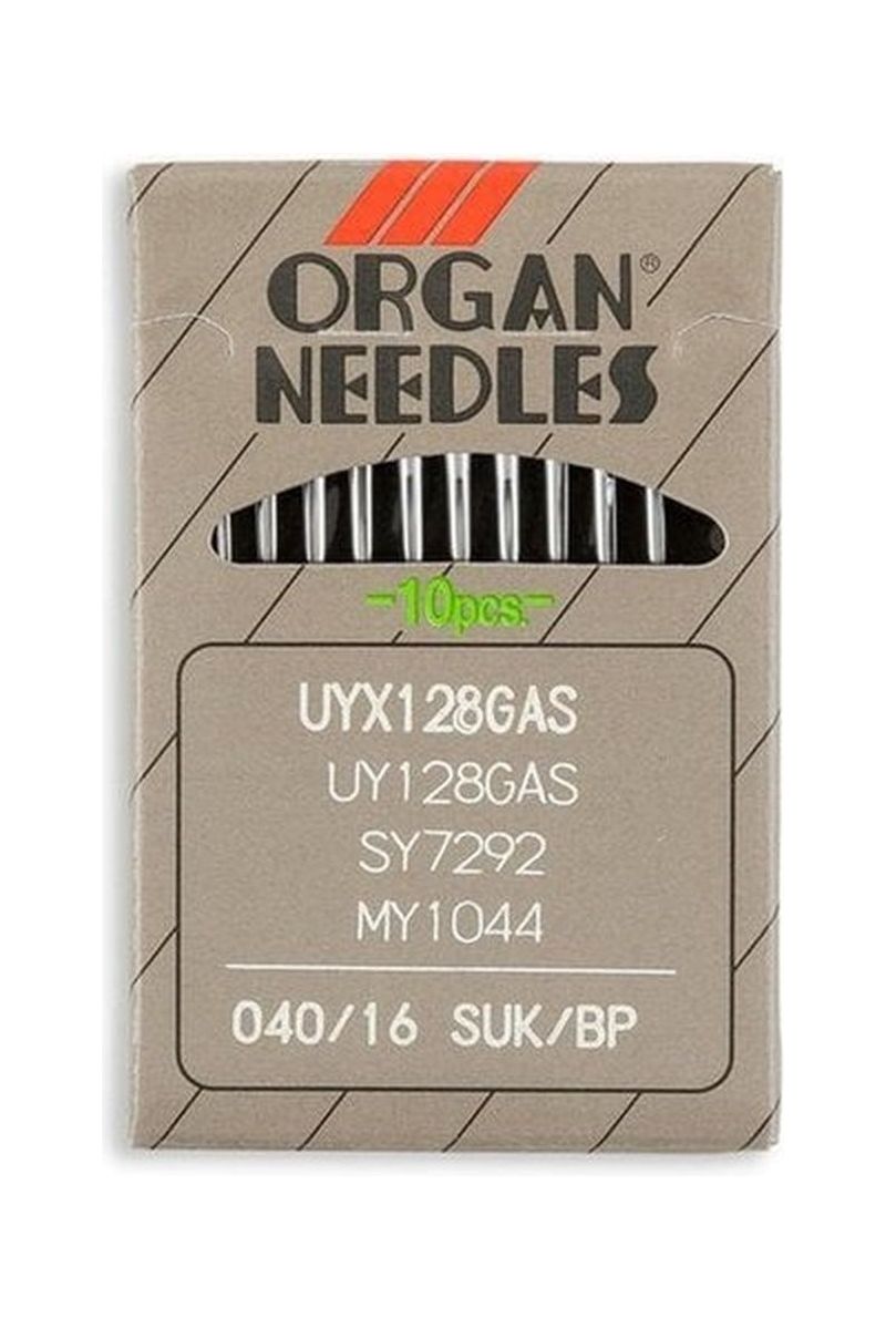 Organ Brand Industrial Machine Needles - System: UYx128GAS, UY128GAS, SY7292, MY1044 - 10/Pack