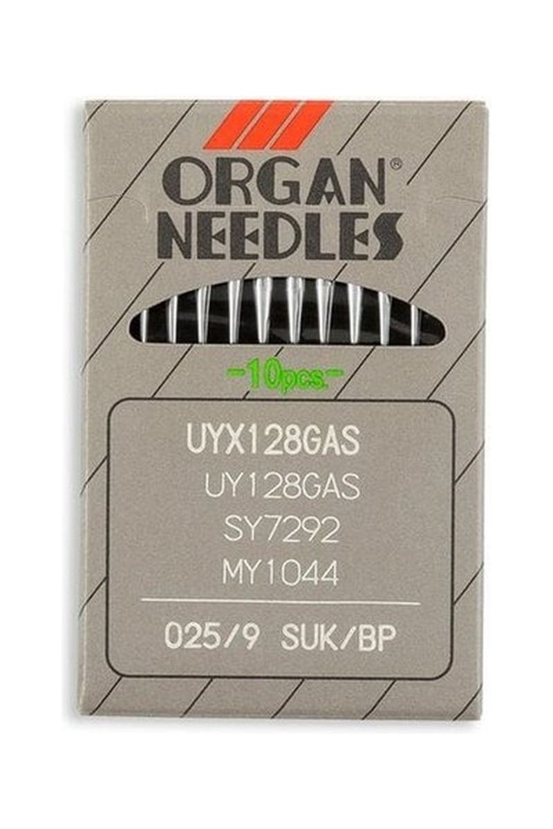 Organ Brand Industrial Machine Needles - System: UYx128GAS, UY128GAS, SY7292, MY1044 - 10/Pack