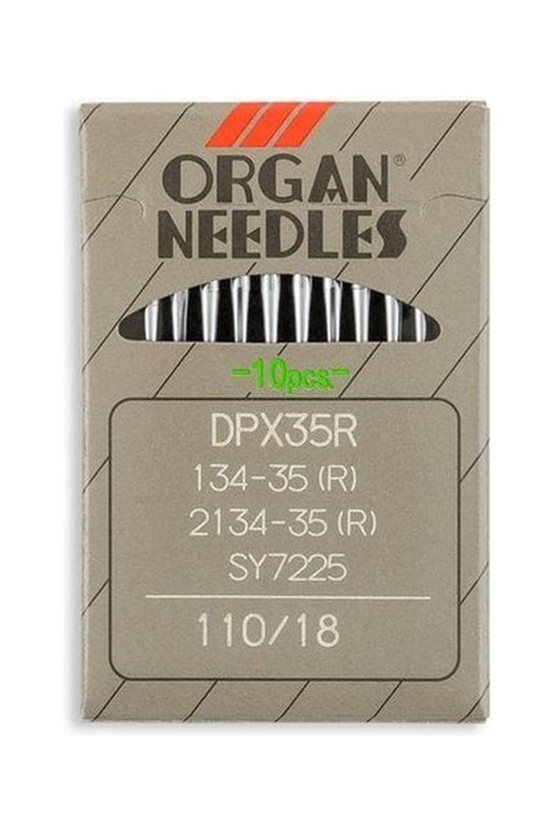 Organ Brand Industrial Machine Needles - System: 134-35 R , 2134-35 R , SY7225, DPx35R - 10/Pack