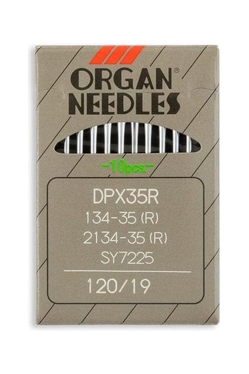 Organ Brand Industrial Machine Needles - System: 134-35 R , 2134-35 R , SY7225, DPx35R - 10/Pack