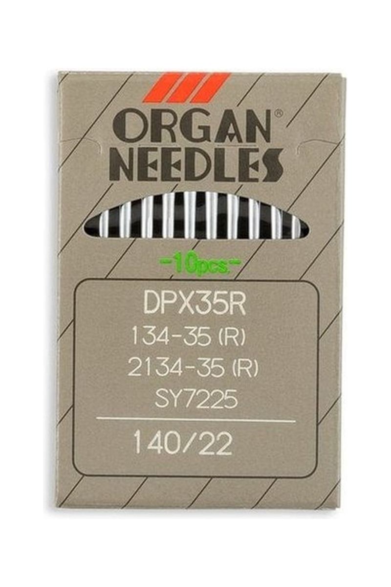 Organ Brand Industrial Machine Needles - System: 134-35 R , 2134-35 R , SY7225, DPx35R - 10/Pack