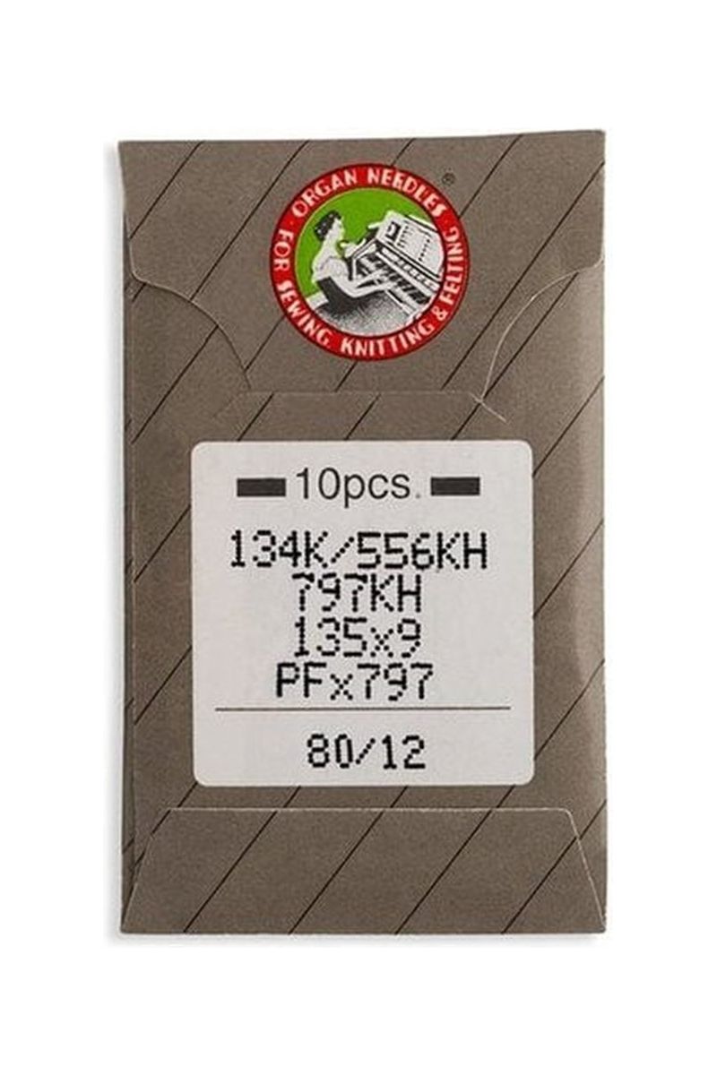 Organ Brand Industrial Machine Needles - System: 134K/556KH, 797KH, 135x9, PFx797 - 10/Pack