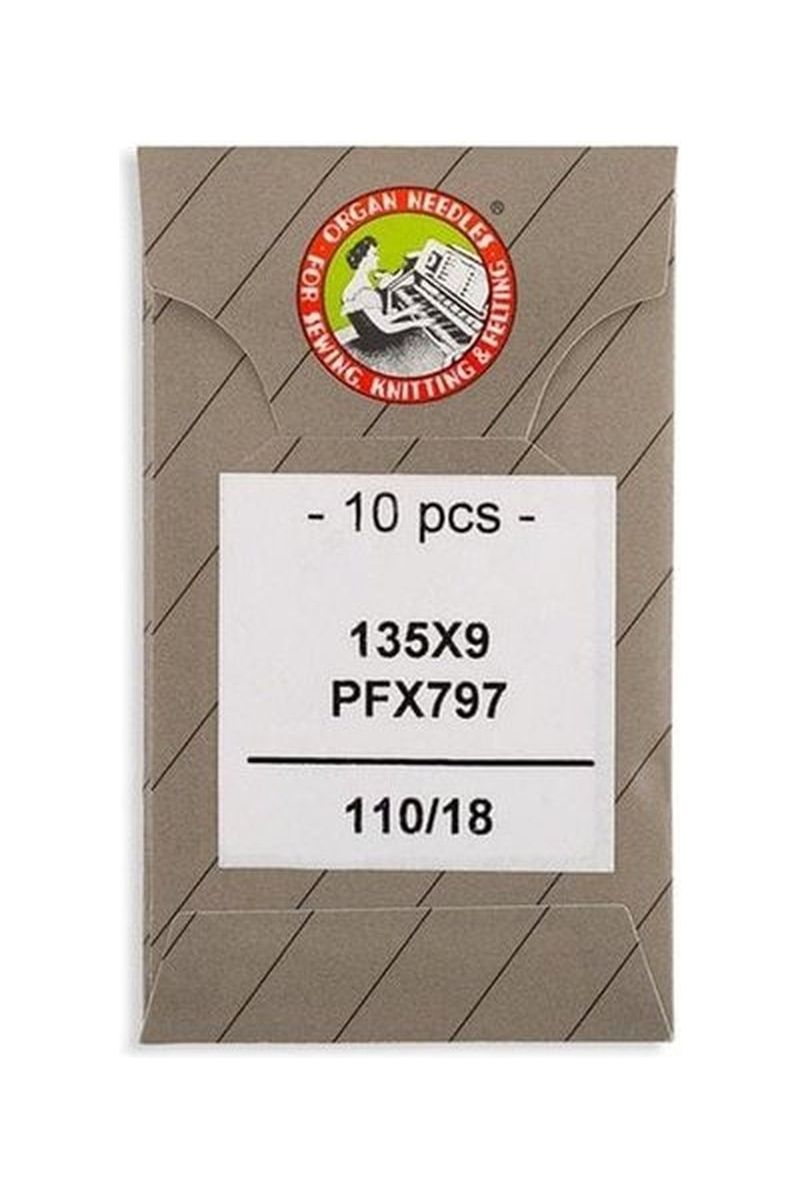 Organ Brand Industrial Machine Needles - System: 134K/556KH, 797KH, 135x9, PFx797 - 10/Pack