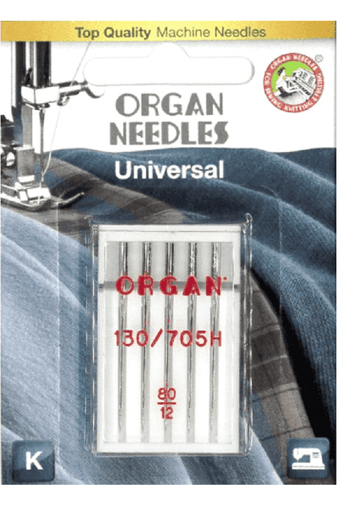 Organ Carded Universal Needles Size 80/12 5 Pack #5105080BL