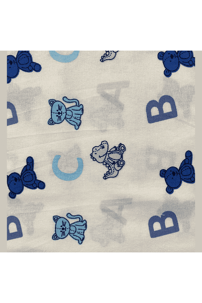 Fabric Creations Denim Blue Bear 100% Cotton