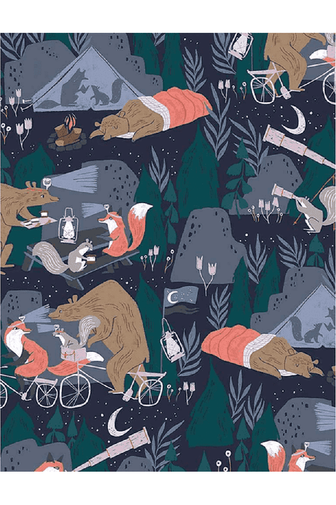 Fabric, Dear Stella - Night Ride Galaxy Blueberry