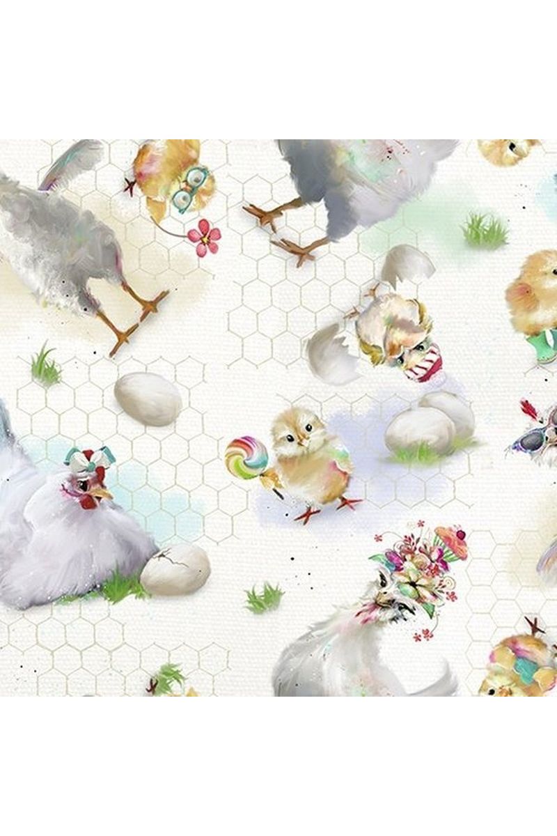 Welcome to the Funny Farm Chickens - 18733-White